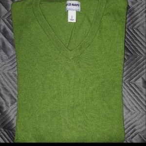 Green Men's V-Neck Sweater